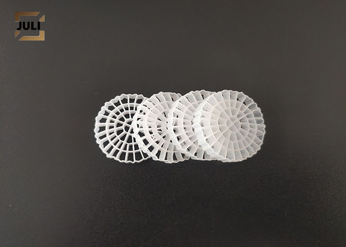 PE Odporne na wstrząsy akwaria MBBR Media filtracyjne Biały kolor Fda Carrier 25x4MM 1